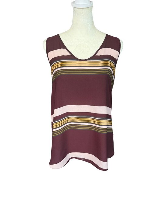 LOFT Tops - LOFT Outlet plum sheer-like v-neck sleeveless tank top women's size Small